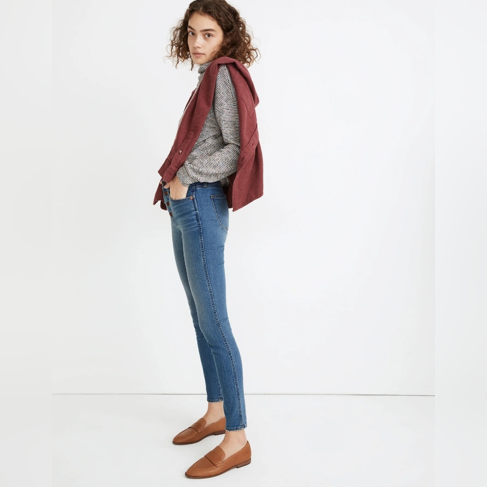 Madewell 10” High Rise Blue Skinny Jeans - Size 30 - Picture 3 of 6